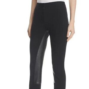 Theory Fixture Ponte Leather Trim Ankle Zip Riding Pants 6